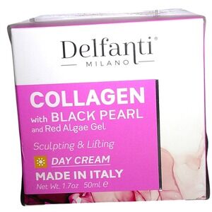 Delfanti Milano Collagen Day Cream Black Pearl Red Algae Gel Sculpting 1.7 OZ